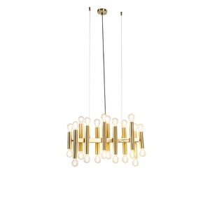 QAZQA, Art Deco Hängelampe Gold 24-Licht - Facil