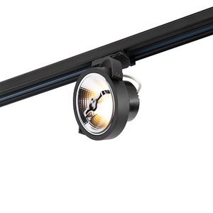 QAZQA, LED 3-Phasen-Schienenstrahler schwarz 15W 2700K inkl. AR111- Expert