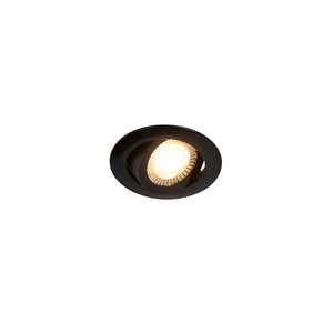 QAZQA, Set mit 5 modernen Einbaustrahlern schwarz inkl. LED 3-stufig dimmbar - Mio