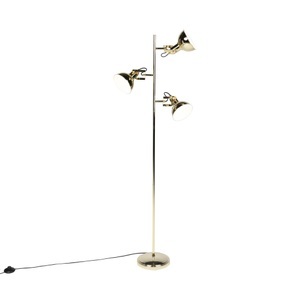 QAZQA, Design Stehleuchte Gold 3-Licht - Tommy