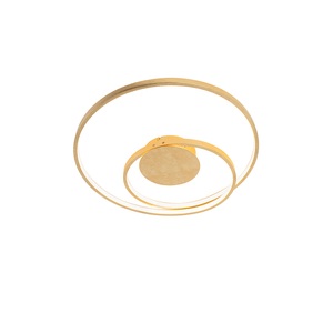 QAZQA, Art Deco Deckenleuchte gold dimmbar inkl. LED - Rowan, Art Deco Deckenleuchte gold dimmbar inkl. LED - Rowan