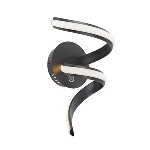QAZQA, Design Wandleuchte schwarz 3-stufiger Touchdimmer inkl. LED - Twisted, Design Wandleuchte schwarz 3-stufiger Touchdimmer inkl. LED - Twisted