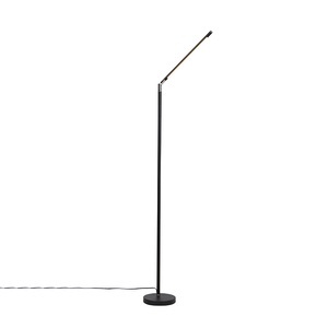 QAZQA, Moderne Stehlampe schwarz inkl. LED mit Touch Dimmer - Berdien, Moderne Stehlampe schwarz inkl. LED mit Touch Dimmer - Berdien