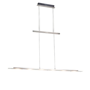QAZQA, Design Hängelampe Stahl inkl. LED - Platin, Design Hängelampe Stahl inkl. LED - Platin