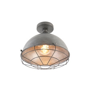 QAZQA, Industrielle Deckenleuchte Antik Silber 32 cm - Kurs