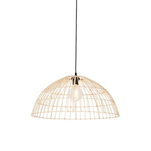 QAZQA, Ländliche Hängelampe Rattan 55 cm - Magna