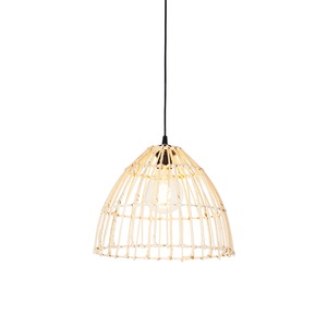 QAZQA, Ländliche Hängelampe Rattan 35 cm - Magna, Ländliche Hängelampe Rattan 35 cm - Magna