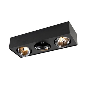 QAZQA, Design Spot Square 3-flammig inkl. G9 schwarz - Kaya