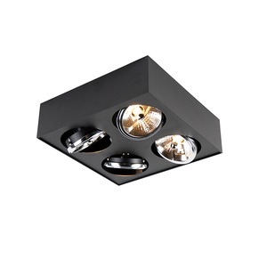 QAZQA, Design Spot Viereck 4-flammig schwarz - Kaya