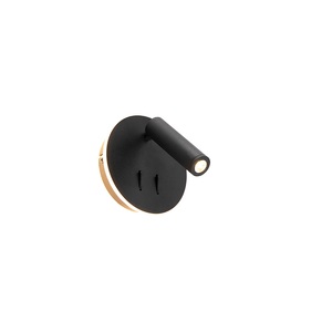 QAZQA, Design Wandlampe schwarz inkl. LED - Mario, 