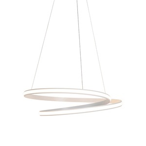 QAZQA, Moderne Hängelampe weiß 74cm inkl. LED 3 Stufen dimmbar - Rowan, Moderne Hängelampe weiß 74cm inkl. LED 3 Stufen dimmbar - Rowan