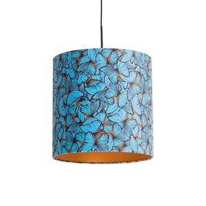 QAZQA, Hängelampe mit Schirm Schmetterling/Gold 40 cm - Combi