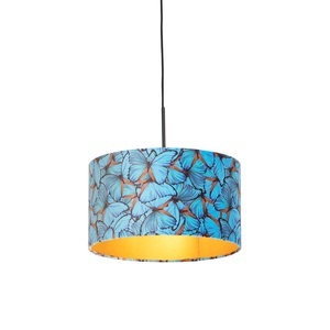 QAZQA, Hängelampe mit Schirm Schmetterling/Gold 35 cm - Combi