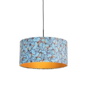 QAZQA, Hängelampe mit Schirm Schmetterling/Gold 50 cm - Combi