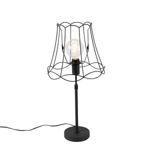 QAZQA, Tischlampe schwarz mit Granny Frame 30 cm verstellbar - Parte