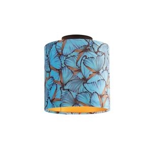 QAZQA, Deckenleuchte mit Schirm Schmetterling 20 cm - Combi schwarz