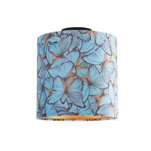 QAZQA, Deckenleuchte mit Schirm Schmetterling 25 cm - Combi schwarz