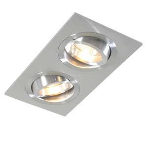 QAZQA, 3er Set Einbaustrahler Aluminium kippbar - Lock 2, 3er Set Einbaustrahler Aluminium kippbar - Lock 2