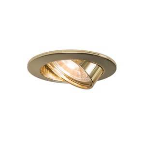 QAZQA, 10er Set Einbaustrahler kippbar gold - Edu, 10er Set Einbaustrahler kippbar gold - Edu