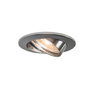 QAZQA, 10er Set Einbaustrahler Chrom kippbar - Edu, 10er Set Einbaustrahler Chrom kippbar - Edu