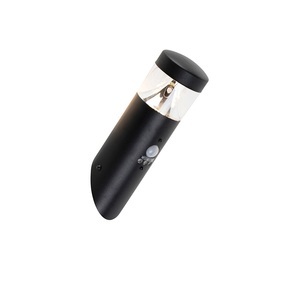 QAZQA, Außenwandleuchte schwarz mit Bewegungsmelder IP44 inkl. LED - Roxy, Außenwandleuchte schwarz mit Bewegungsmelder IP44 inkl. LED - Roxy