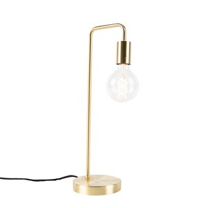 QAZQA, Art Deco Tischlampe Messing - Facil