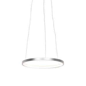 Moderne Ringpendelleuchte silber 40 cm inkl. LED - Anella