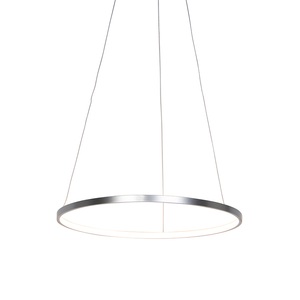 undefined, LED-Pendelleuchte CIRCLE, silber, Lichtfarbe Warmweiß, 28,50 W, dimmbar, Ø 600 mm, Moderne Ringpendelleuchte silber 60 cm inkl. LED - Anella