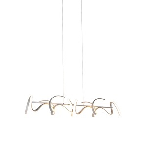 Leuchten Direct, Design Hängelampe silber dimmbar inkl. LED - Krisscross