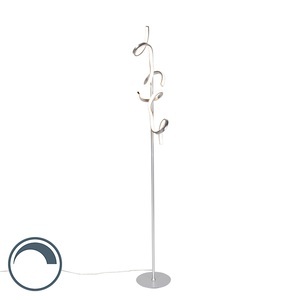 LeuchtenDirekt, LeuchtenDirekt CURLS 19031-21 LED-Stehlampe Silber
