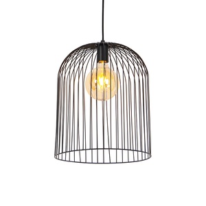 QAZQA, Design Hängelampe schwarz - Wire Knock, Design Hängelampe schwarz - Wire Knock