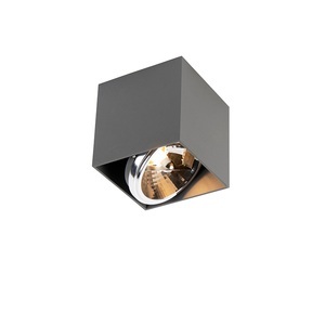 QAZQA, Design Spot Quadrat 1 hellgrau inkl. 1 x G9 - Box