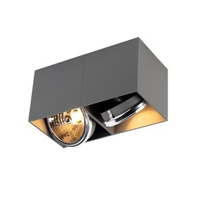 QAZQA, Design Spot rechteckig 2-hellgrau inkl. 2 x G9 - Box