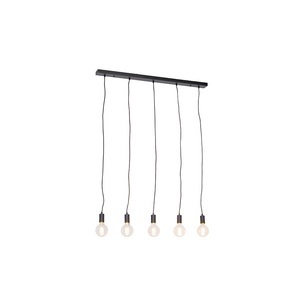 QAZQA, Moderne Hängelampe schwarz 100 cm 5-flammig- Facil