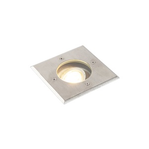 QAZQA, Moderner geschliffener Punktstahl 13,5 cm IP67 - Basic Square