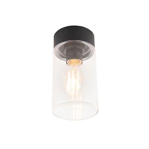 QAZQA, Moderne Deckenleuchte schwarz 22,6 cm IP44 - Jarra, Moderne Deckenleuchte schwarz 22,6 cm IP44 - Jarra