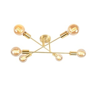 QAZQA, Industrielle Deckenleuchte Gold 6-Lichter - Sydney Bondi