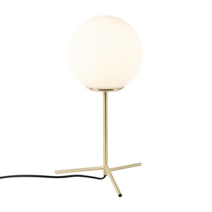 QAZQA, Art Deco Tischlampe Messing mit Opalglas 45,5 cm - Pallon, Art Deco Tischlampe Messing mit Opalglas 45,5 cm - Pallon