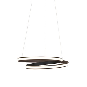 QAZQA, Design Hängelampe schwarz 55 cm inkl. LED 3 Stufen dimmbar - Rowan, Design Hängelampe schwarz 55 cm inkl. LED 3 Stufen dimmbar - Rowan