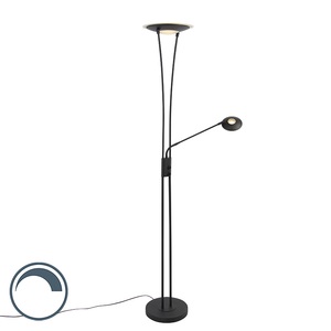 QAZQA, Moderne Stehlampe schwarz inkl. LED mit Lesearm - Ibiza