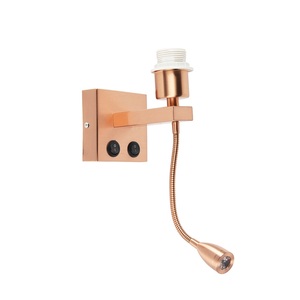 QAZQA, Wandleuchte Kupfer mit Flexarm - Bresica Combi, Wandleuchte Kupfer mit Flexarm - Bresica Combi