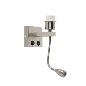 QAZQA, Moderne Wandleuchte aus Stahl mit Flexarm - Brescia Combi, Moderne Wandleuchte aus Stahl mit Flexarm - Brescia Combi