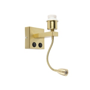 QAZQA, Moderne Wandleuchte Gold mit Flexarm - Brescia Combi