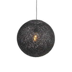 QAZQA, Hängelampe schwarz 45 cm - Corda