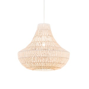 QAZQA, Retro Hängelampe weiß 50 cm - Lina Cono 50, Retro Hängelampe weiß 50 cm - Lina Cono 50