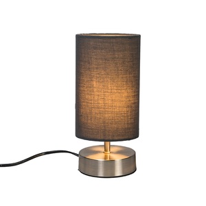 QAZQA, Moderne Tischlampe grau mit Stahl - Milo 2