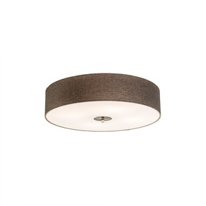 QAZQA, Ländliche Deckenleuchte taupe 50 cm - Drum Jute