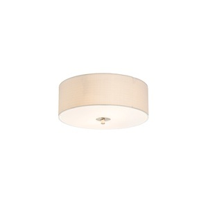 QAZQA, Ländliche Deckenleuchte Creme 30 cm - Drum Jute