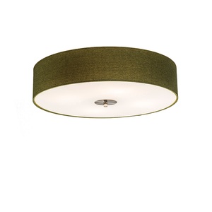 QAZQA, Ländliche Deckenleuchte grün 50 cm - Drum Jute