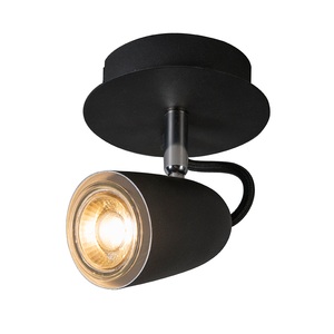 QAZQA, Retro Spot schwarz dreh- und neigbar - Taza 1, Retro Spot schwarz dreh- und neigbar - Taza 1